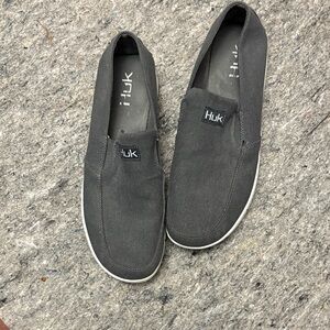 Huk Men's Charcoal Slip-On Loafers